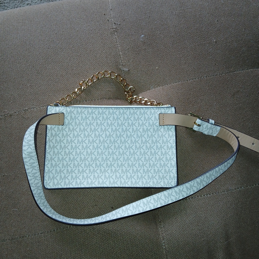 Michael Kors Cream and Tan Crossbody Bag